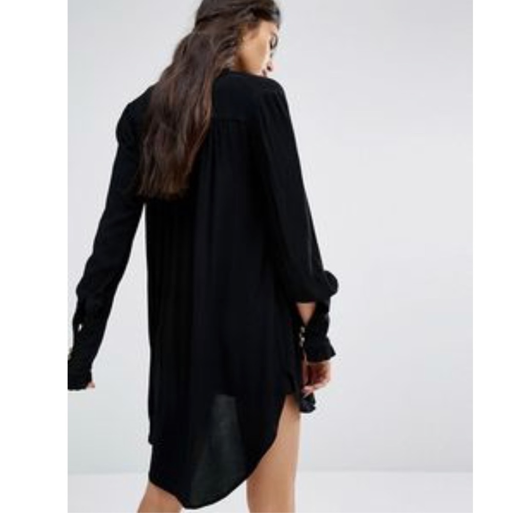 FREE PEOPLE navy shirt dress. NWT! Retail $128 - Picture 3 of 5